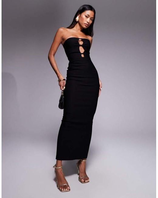 Vesper Bandeau Bodycon Maxi Dress With Cutouts in Blue | Lyst UK Vesper Bandeau Bodycon Maxi Dress With Cutouts in Blue | Lyst UK