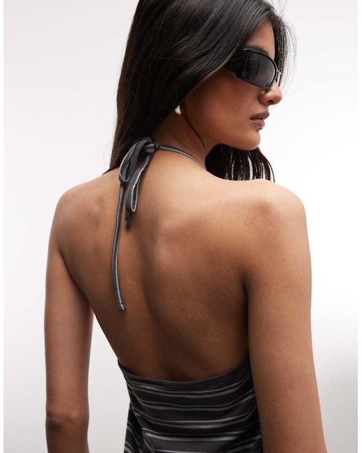 Weekday Black Halter Neck Mini Dress