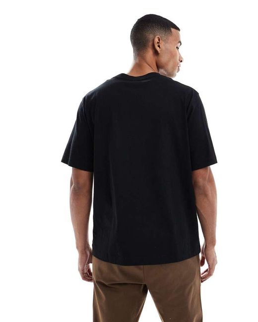 Jack & Jones Black Oversize T-shirt With Originals Embroidery for men