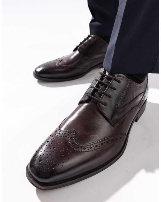 Base London Blue Steeple Brogue Shoe for men