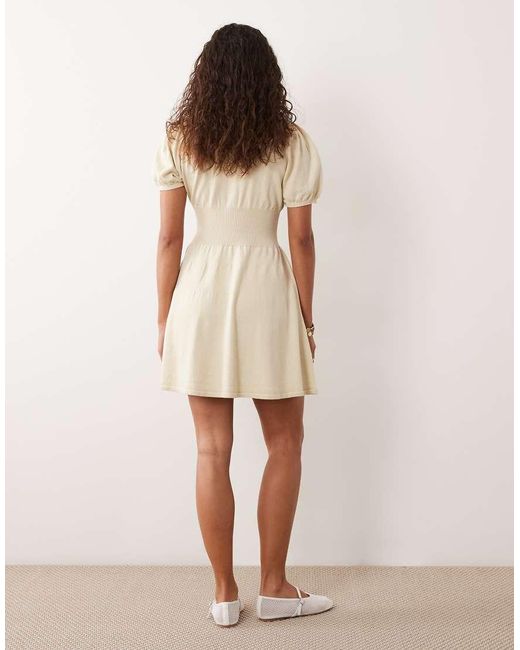 Miss Selfridge Natural Knit Fit And Flare Mini Dress