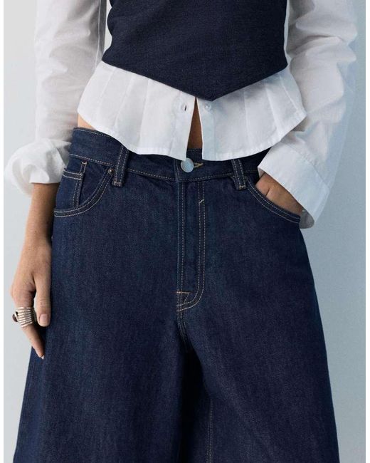 Pull&Bear Blue Low-Rise Jorts