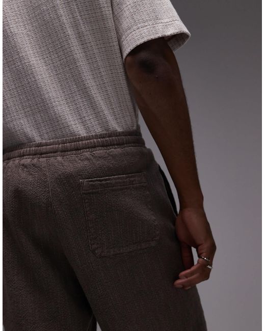 Short texturé décontracté Topman pour homme en coloris Gray