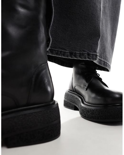 ASOS Black – addison – flache lederstiefel