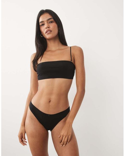 ASOS Black Connie Cotton Bandeau With Removable Straps