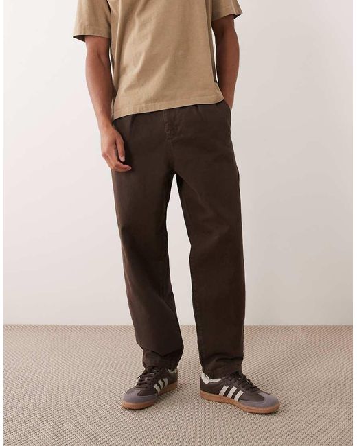 ASOS Natural Relaxed Tapered Trouser for men