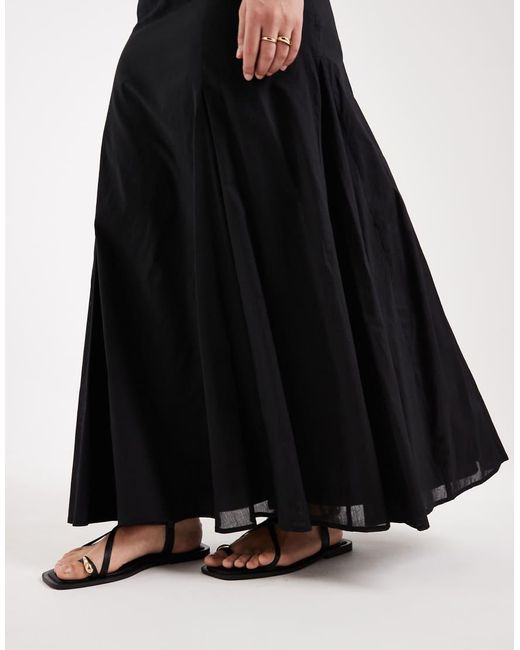 ASOS White Asos Design Curve Cotton Godet Maxi Skirt