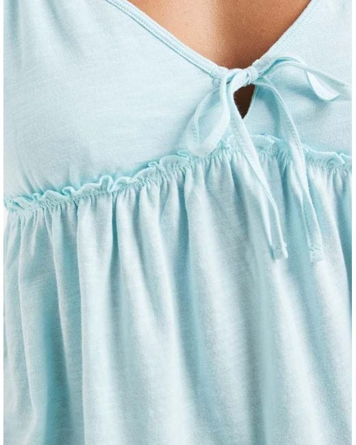 Hollister Blue Tie Front Babydoll Cami Top
