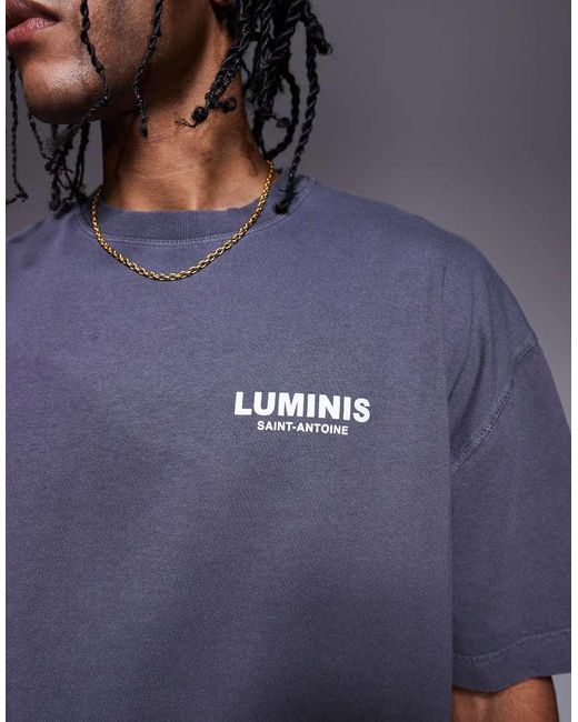 River Island Purple Oversized T-shirt With Luminis Back Print for men