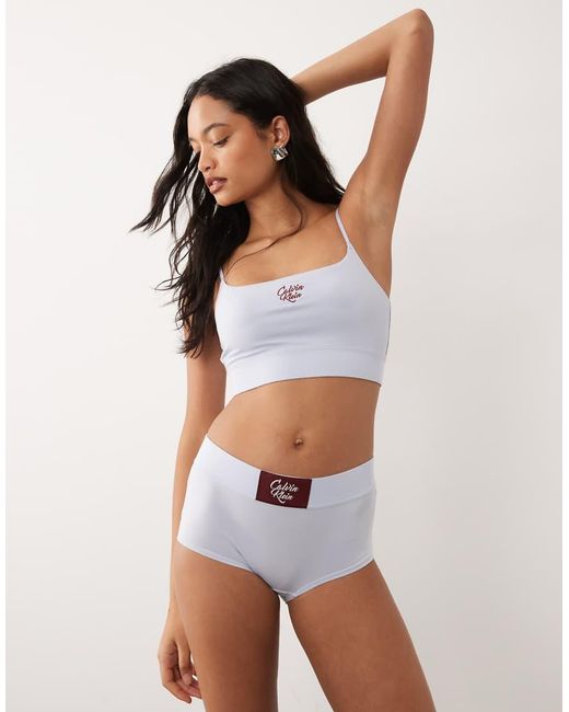 Calvin Klein Blue Modern Logo Patch Bralette