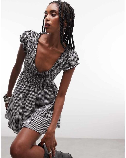 Princess Polly Multicolor Wescott Cotton Rich Shirred Tie Front Playsuit