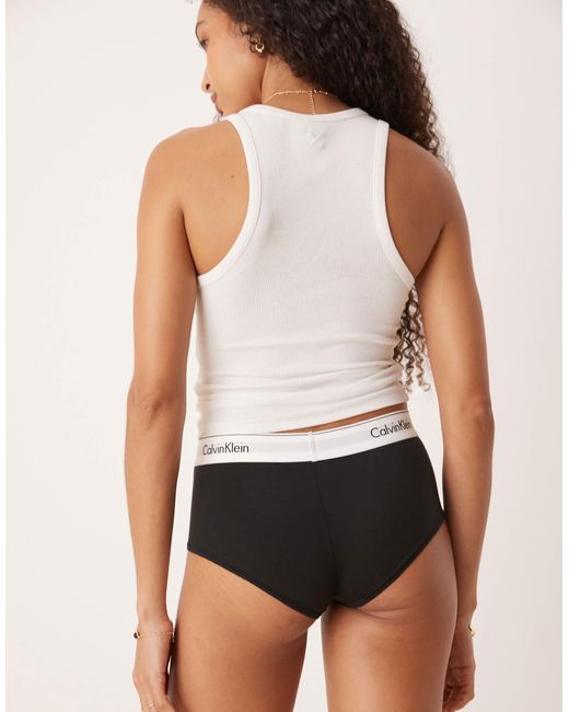 Calvin Klein Black Modern Cotton High Waisted Shorty Brief
