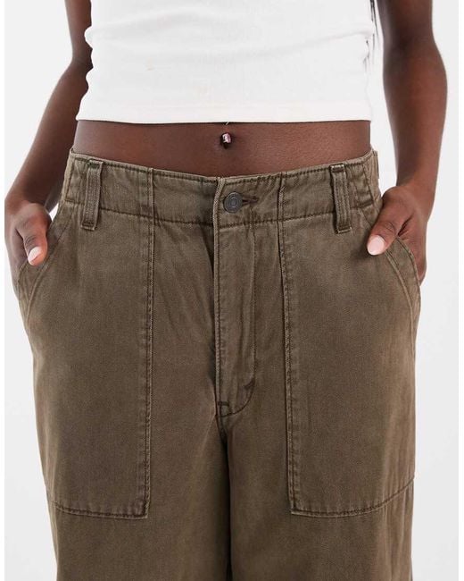 Levi's Brown Cinch Wide Leg Fatigue Linen Mix Trousers