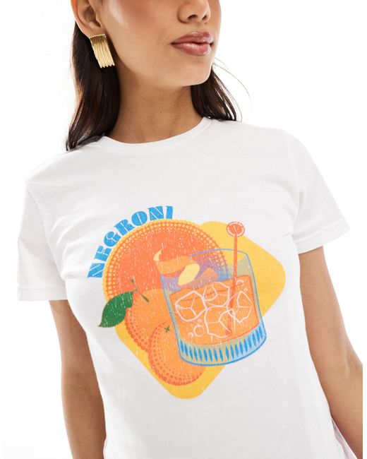 ASOS White Baby Tee With Negroni Drink Graphic