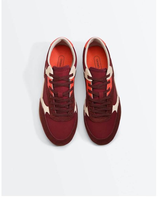 Oysho Red Retro-Style Trainers