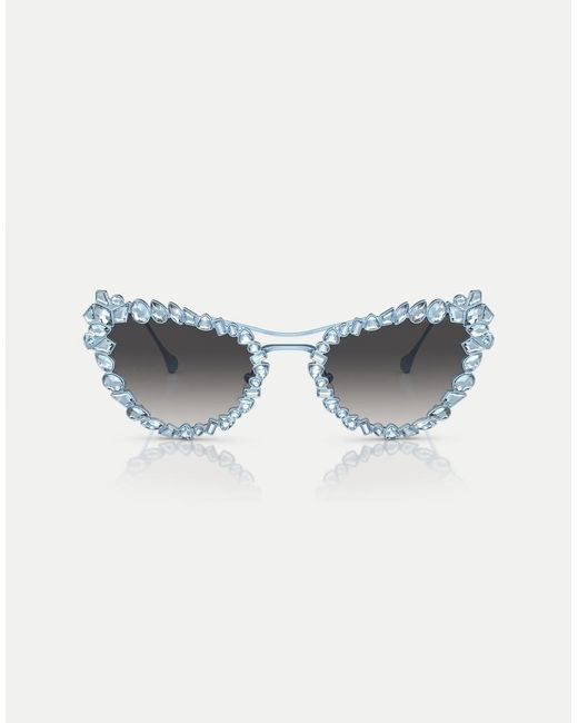 Swarovski Blue Sk7011 Irregular Sunglasses With Lens