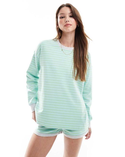 Cotton On Green Stripe Lounge Long Sleeve