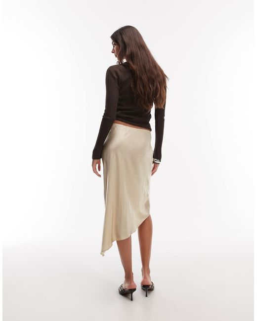 Weekday White Asymmetric Satin Skirt