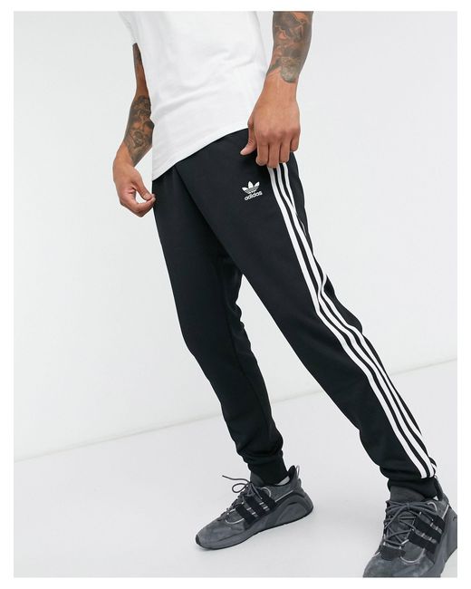 adidas Originals Adicolor Three Stripe Skinny Sweatpants in Black for Men |  Lyst Canada