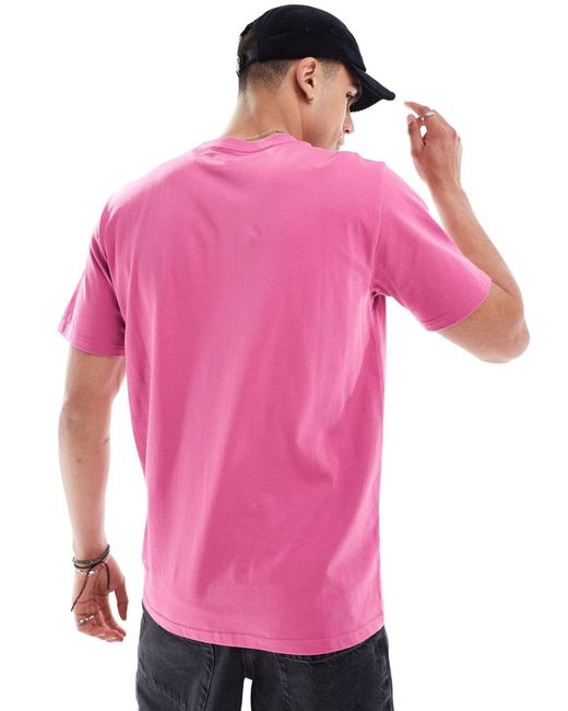 Camiseta con texto Carhartt de hombre de color Pink