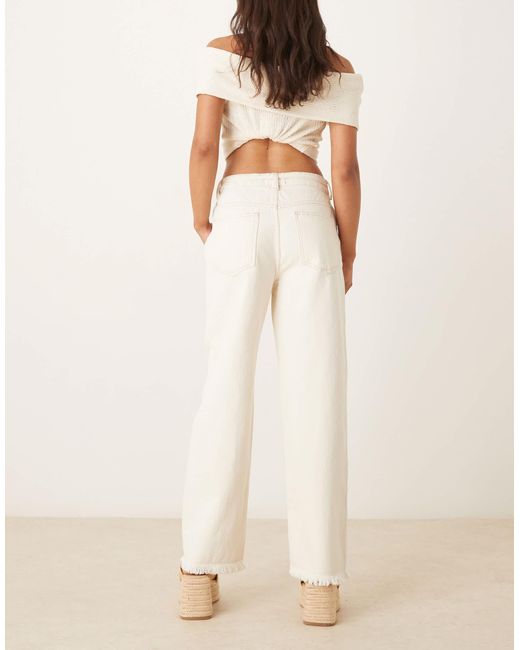 ASOS Natural Wide Leg Dad Jean With Belt