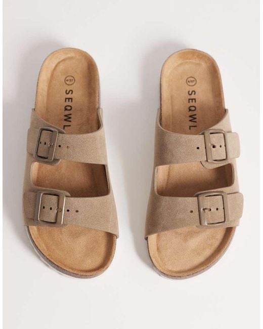 SEQWL Wide Fit Multicolor Seqwl Olsen Wide Fit Double Buckle Flat Sandals