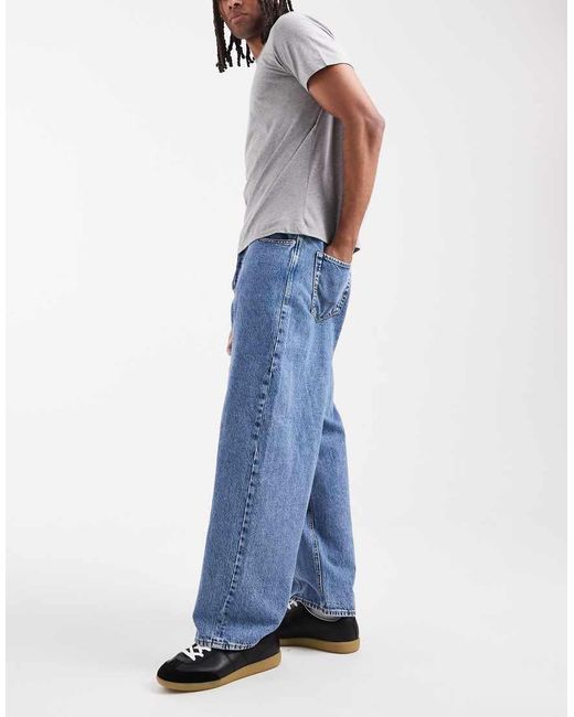 Jack & Jones Blue baggy Fit Jeans With Seam Detail for men