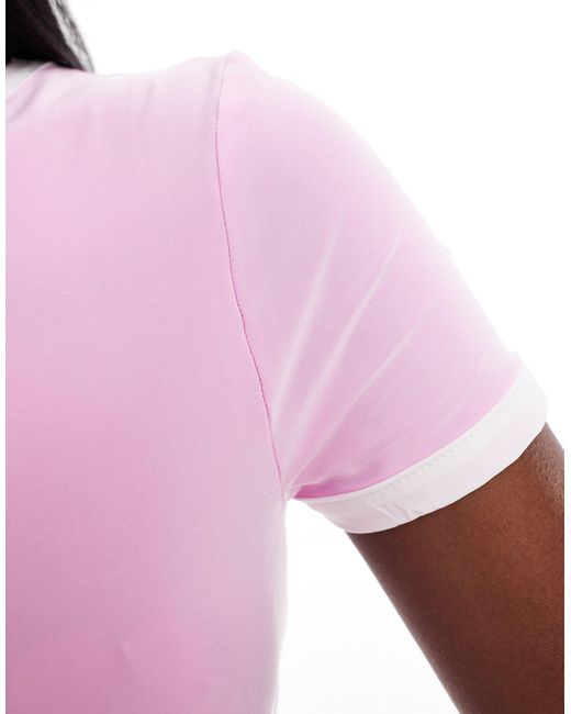 ASOS Pink Contrast Base Layer Top With Cap Sleeve