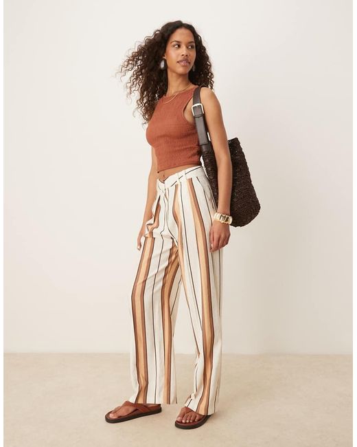 ASOS Brown Textured Shirred Tank Crop Top