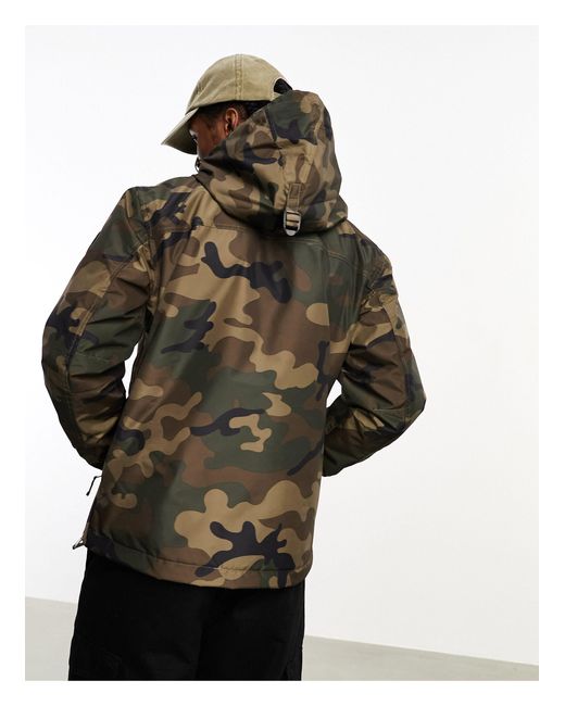 Rainforest - veste imperméable à enfiler avec poche sur le devant - camouflage Napapijri pour homme en coloris Black