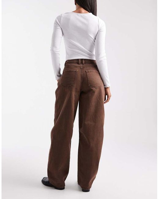 Miss Selfridge Brown Barrel Leg Jean