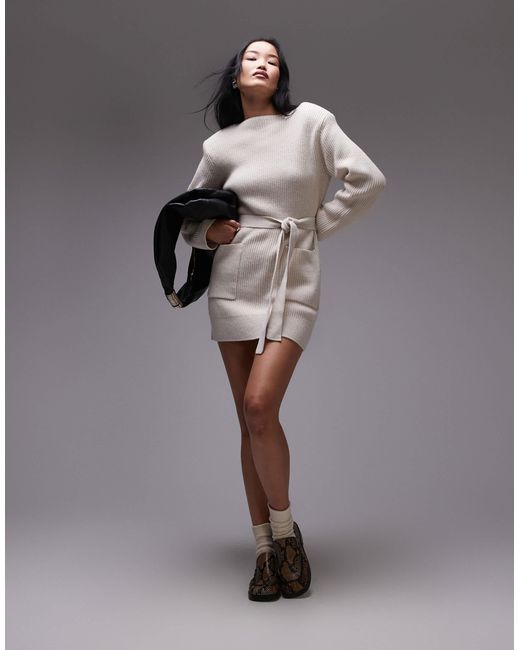 & Other Stories Brown – rippstrick-minikleid