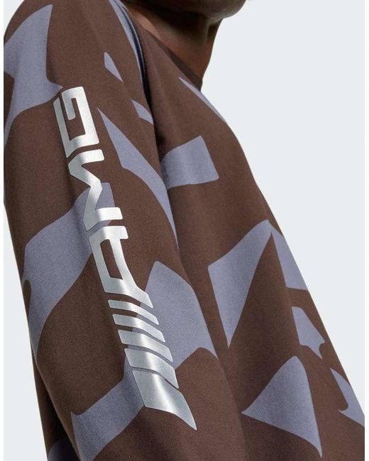 Adidas Originals Brown Amg Camo Long Sleeve Top for men