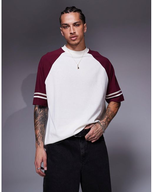 ASOS – oversize-raglan-t-shirt in Purple für Herren