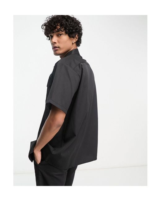 Dickies Clintondale Logo Short Sleeve Work Shirt in Black for Men | Lyst