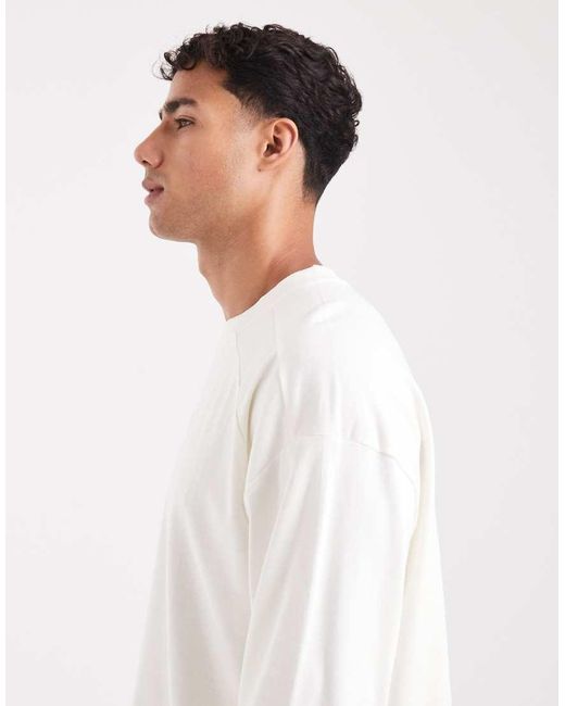 Maglietta A Maniche Lunghe Oversize di ASOS in White da Uomo