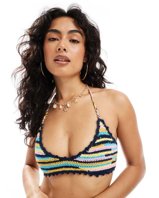 ASOS Green Mia Crochet Biniki Top