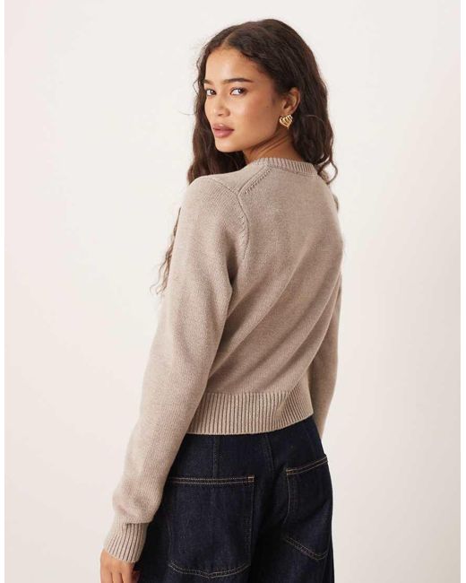 Abercrombie & Fitch Natural Shrunken Motif Cardigan