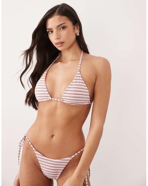 Aria Cove Natural Halterneck Triangle Bikini Top