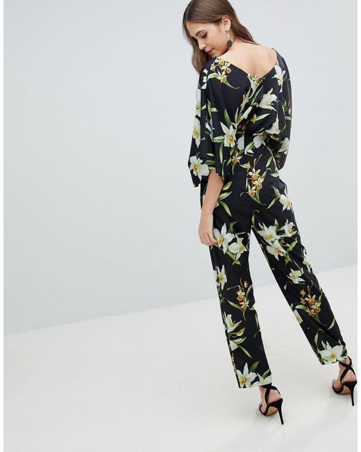 jumpsuit with kimono sleeve and peg leg
