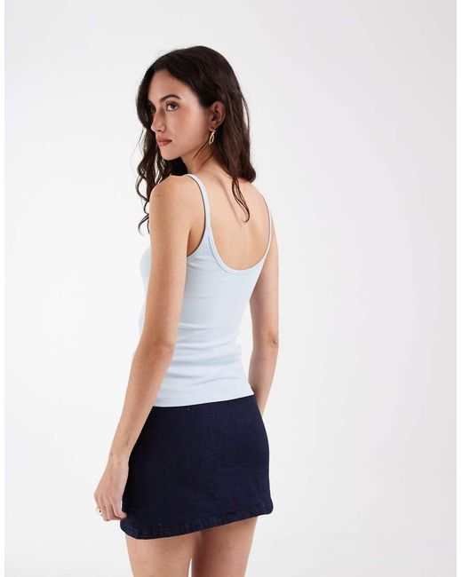 ASOS Blue Scoop Neck Cami With Elastic Straps