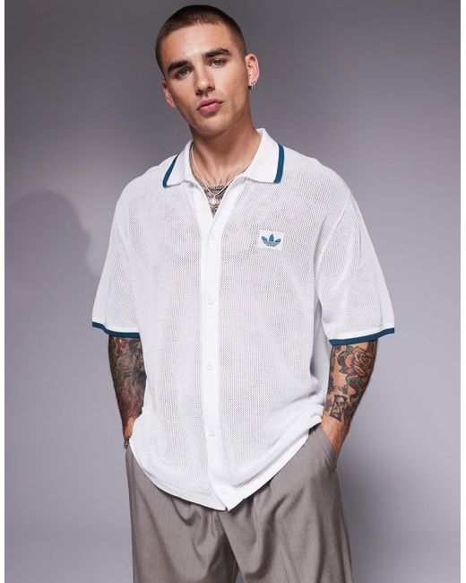 Adidas Originals White Knit Shirt for men