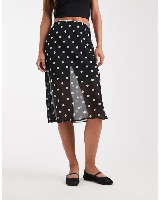 ASOS Black Sheer Midi Skirt