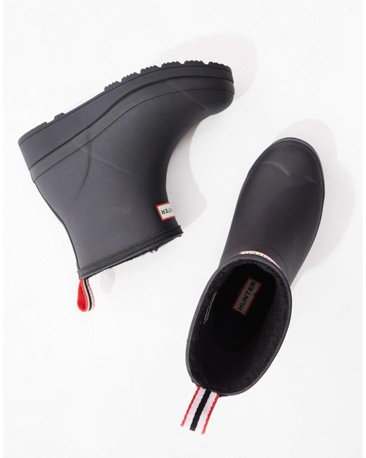 Hunter Black Play Lined Short Boot