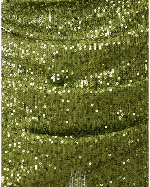 ASOS Green Sequin Draped Mini Skirt