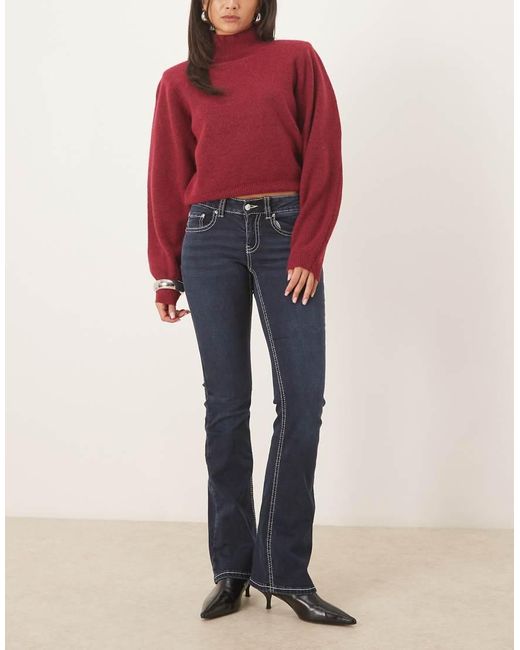 Gina Tricot Red Low Waist Bootcut Jeans