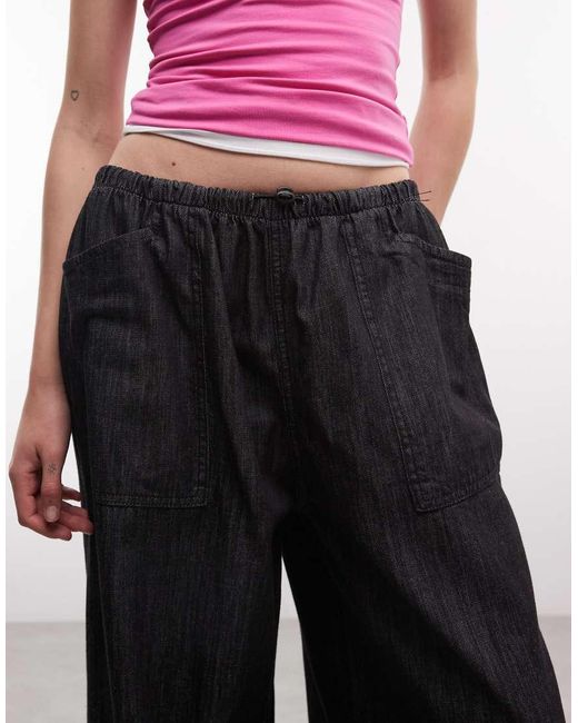 Collusion Pink Wide Leg Skinny Tie Waist baggy Trouser