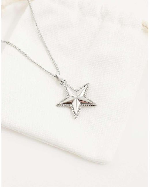 ASOS White Waterproof Stainless Steel Star Pendant Necklace for men