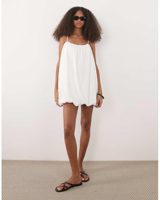 ASOS White Cami Bubble Hem Mini Dress