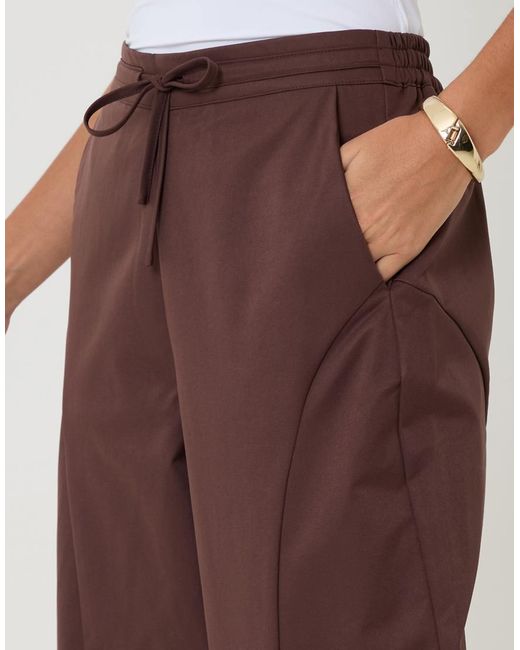 Threadbare Red Curved Seam Barrel Leg Trousers
